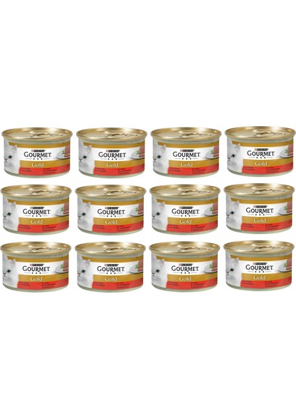 Gourmet Gold Kıyılmış Sığır Etli Kedi Konservesi 85GR x 12 Adet