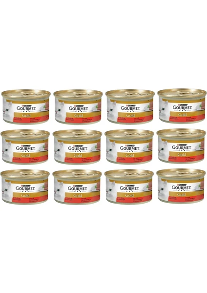 Gourmet Gold Kıyılmış Sığır Etli Kedi Konservesi 85GR x 12 Adet