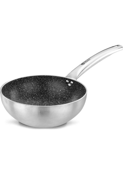 Wok Tava Iç Granit Elit Çelik Kulp 26 cm