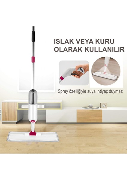 Sprey Mop Yedek Bezli Deterjan Hazneli Paspas Temizlik Siprey Spray Tablet Mop