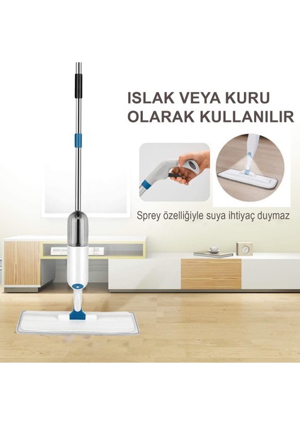 Sprey Mop Yedek Bezli Deterjan Hazneli Paspas Temizlik Siprey Spray Tablet Mop