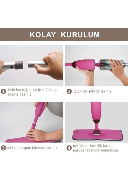 Sprey Mop Yedek Bezli Deterjan Hazneli Paspas Temizlik Siprey Spray Tablet Mop indirimleri