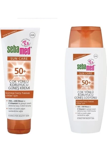 Sun Güneş Koruyucu Set- Spf 50+ 75 ml Krem ve 150 ml Losyon