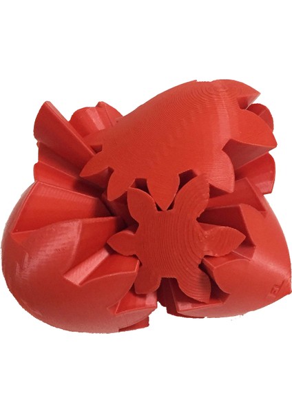 3D Printer Baskı Dişli Mekanizmalı Kalp