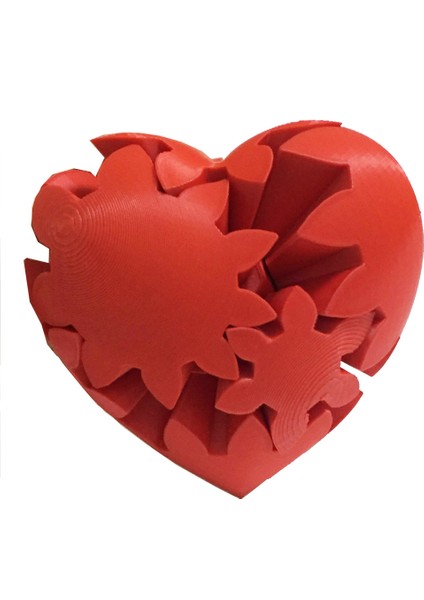 3D Printer Baskı Dişli Mekanizmalı Kalp