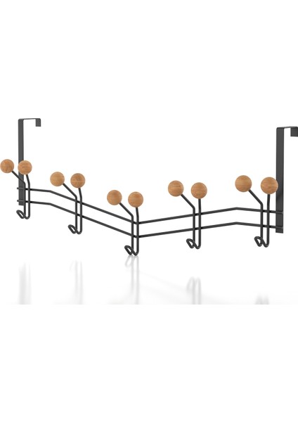 TEKNOTEL 15'Lİ KAPI ARKASI ASKISI METAL+AHŞAP MAT SİYAH MG089