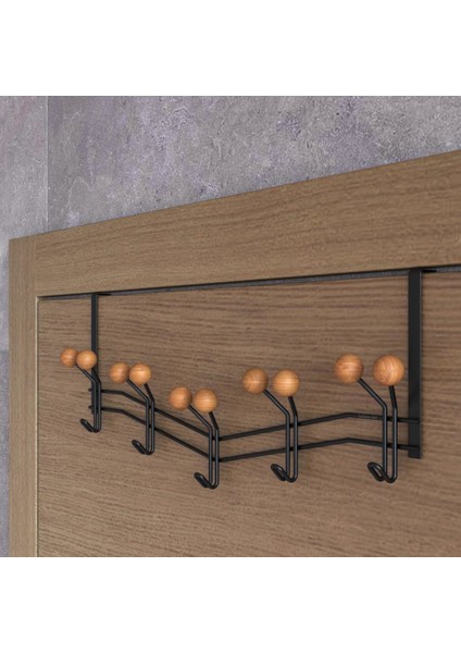 TEKNOTEL 15'Lİ KAPI ARKASI ASKISI METAL+AHŞAP MAT SİYAH MG089 fiyatları