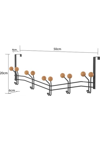 TEKNOTEL 15'Lİ KAPI ARKASI ASKISI METAL+AHŞAP MAT SİYAH MG089 modelleri