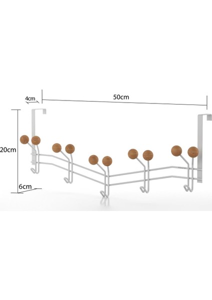TEKNOTEL 15'Lİ KAPI ARKASI ASKISI METAL + AHŞAP MAT BEYAZ MG089 modelleri