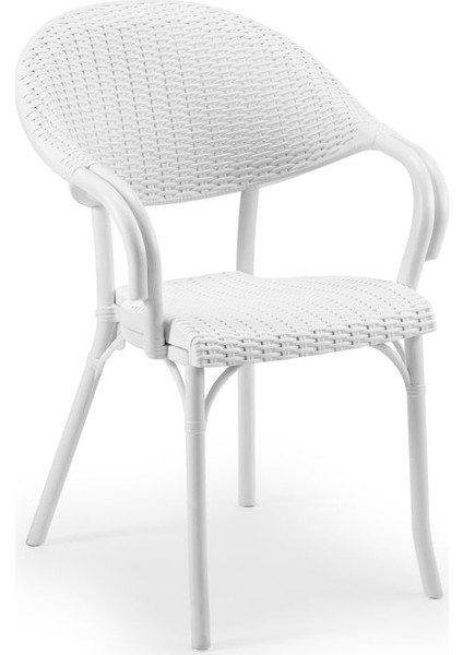 Beyaz Rattan Plastik Dış Mekan Bahçe Masa Sandalye Takımı modelleri