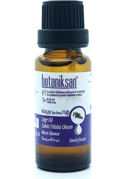 Adaçayı (Acı Elma) Yağı 20 ml Distilasyon Saf  Katkısız