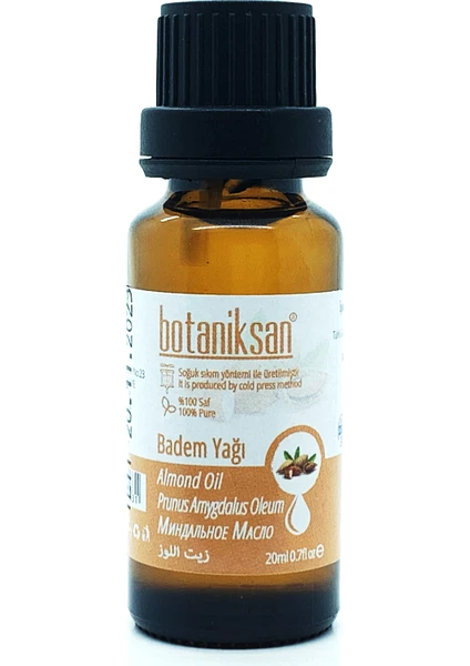 Badem Yağı 20 ml Soğuk Sıkım Saf  Katkısız