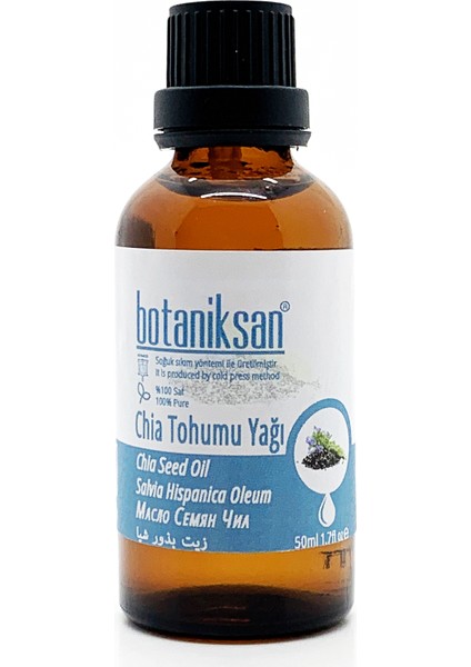 Chia Tohumu Yağı 50 ml Soğuk Sıkım Saf  Katkısız