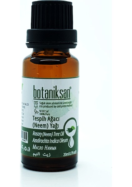 Tesbih Ağacı Neem Yağı 20 ml Soğuk Sıkım Saf Katkısız