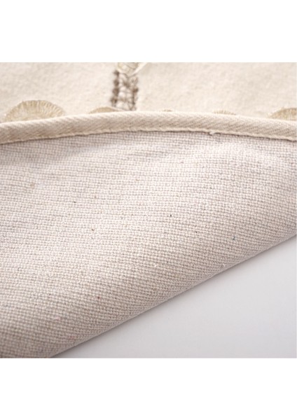 Alanur Zümra Lüx Pamuklu Aplikli Oval Banyo Takımı 2'li Set Krem fiyatları