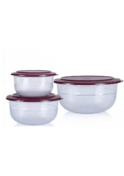 3'lü Bordo Kristalin Set