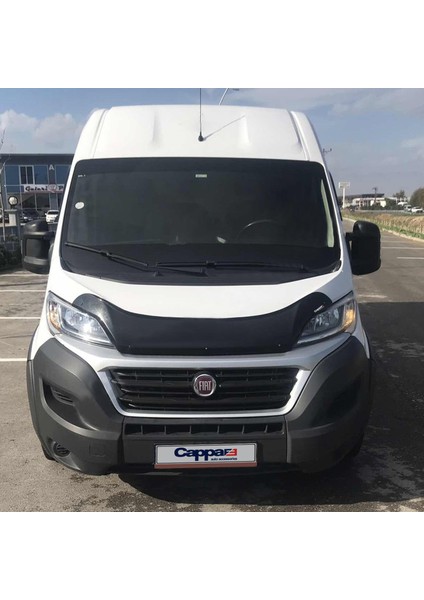 Fiat Ducato Ön Kaput Koruyucu Rüzgarlık Deflektör Akrilik ABS 4mm Parlak Siyah 2014 ve Sonrası