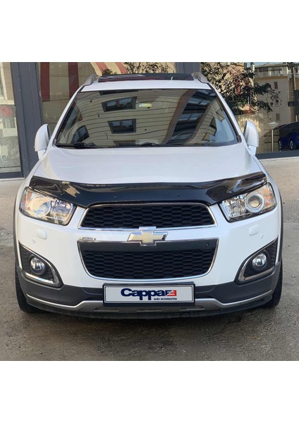 Chevrolet Captiva Ön Kaput Koruyucu Rüzgarlık Deflektör Akrilik ABS 4mm Parlak Siyah 2012-2019