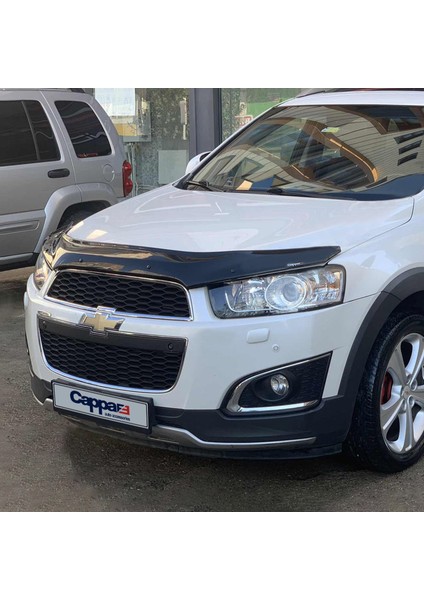 Chevrolet Captiva Ön Kaput Koruyucu Rüzgarlık Deflektör Akrilik ABS 4mm Parlak Siyah 2012-2019