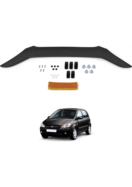 Hyundai Getz Ön Kaput Koruyucu Rüzgarlık Deflektör Akrilik ABS 4mm Parlak Siyah 2006-2011 fiyatları