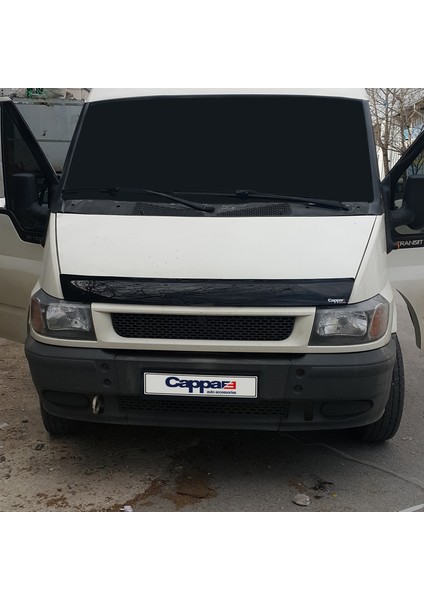 Ford Transit Ön Kaput Koruyucu Rüzgarlık Deflektör Akrilik ABS 4mm Parlak Siyah 2002-2006