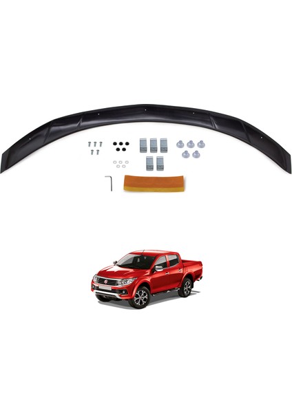 Fiat Fullback Ön Kaput Koruyucu Rüzgarlık Deflektör Akrilik ABS 4mm Parlak Siyah 2016 ve Sonrası fiyatları