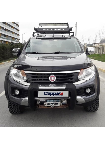 Fiat Fullback Ön Kaput Koruyucu Rüzgarlık Deflektör Akrilik ABS 4mm Parlak Siyah 2016 ve Sonrası fırsatları