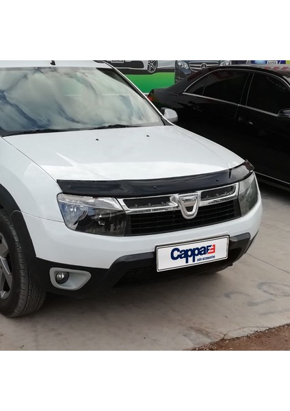 Dacia Duster Ön Kaput Koruyucu Rüzgarlık Deflektör Akrilik ABS 4mm Parlak Siyah 2010-2013