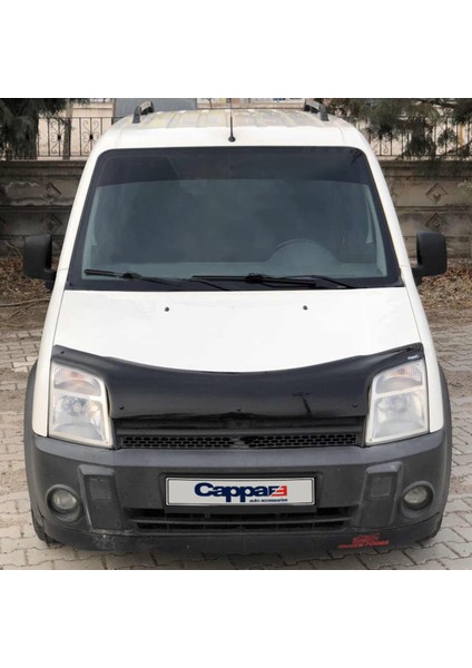 Ford Connect Ön Kaput Koruyucu Rüzgarlık Deflektör Akrilik ABS 4mm Parlak Siyah 2003-2008