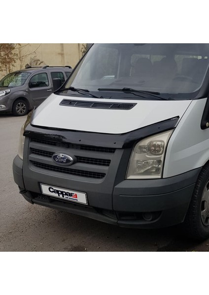 Ford Transit Ön Kaput Koruyucu Rüzgarlık Deflektör Akrilik ABS 4mm Parlak Siyah 2006-2013