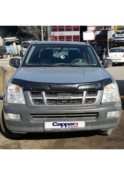 Isuzu D-Max Ön Kaput Koruyucu Rüzgarlık Deflektör Akrilik ABS 4mm Parlak Siyah 2002-2006