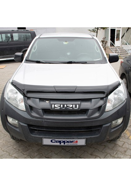 Isuzu D-Max Ön Kaput Koruyucu Rüzgarlık Deflektör Akrilik ABS 4mm Parlak Siyah 2012 ve Sonrası