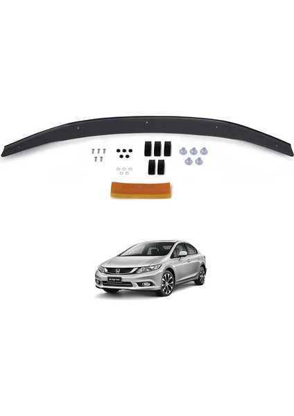 Honda Civic Ön Kaput Koruyucu Rüzgarlık Deflektör Akrilik ABS 4mm Parlak Siyah 2012-2016 fiyatları