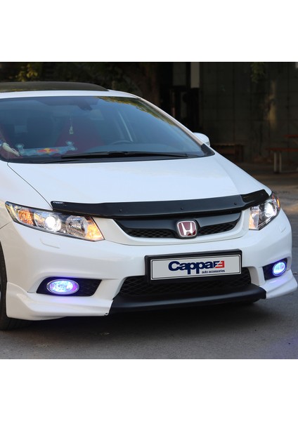 Honda Civic Ön Kaput Koruyucu Rüzgarlık Deflektör Akrilik ABS 4mm Parlak Siyah 2012-2016 indirimleri