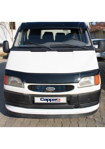 Ford Transit Ön Kaput Koruyucu Rüzgarlık Deflektör Akrilik ABS 4mm Parlak Siyah 1993-2002