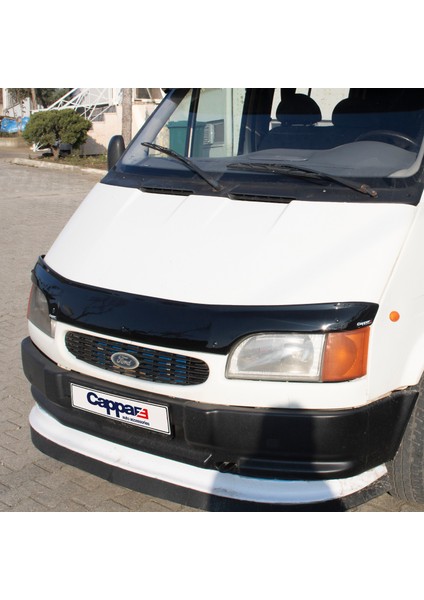 Ford Transit Ön Kaput Koruyucu Rüzgarlık Deflektör Akrilik ABS 4mm Parlak Siyah 1993-2002