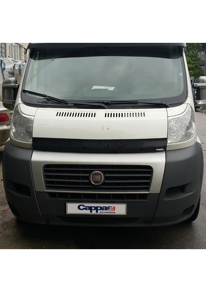 Fiat Ducato Ön Kaput Koruyucu Rüzgarlık Deflektör Akrilik ABS 4mm Parlak Siyah 2006-2014