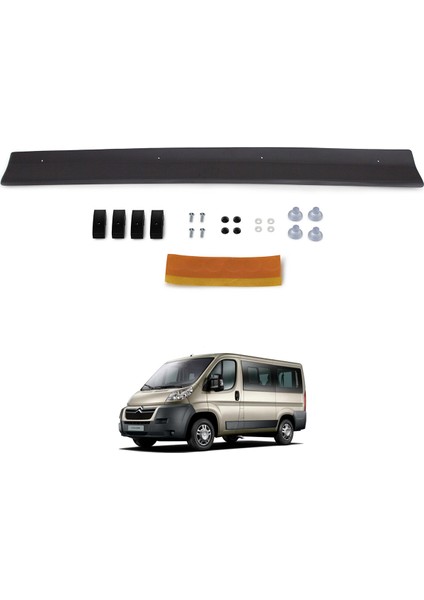 Citroen Jumper Ön Kaput Koruyucu Rüzgarlık Deflektör Akrilik ABS 4mm Parlak Siyah 2006-2014