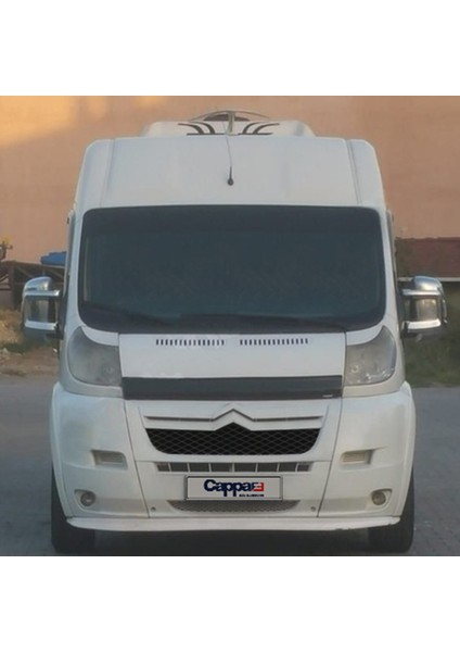 Citroen Jumper Ön Kaput Koruyucu Rüzgarlık Deflektör Akrilik ABS 4mm Parlak Siyah 2006-2014