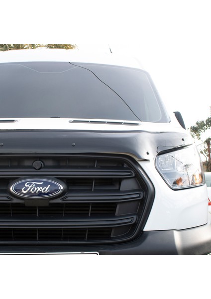 Ford Transit Ön Kaput Koruyucu Rüzgarlık Deflektör Akrilik ABS 4mm Parlak Siyah 2019 ve Sonrası