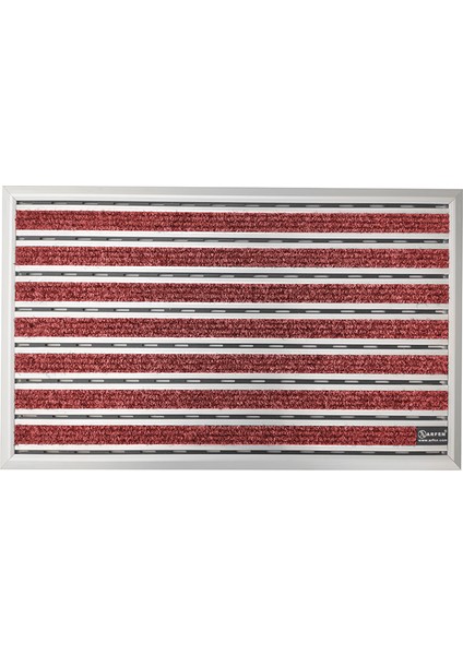 Halı Üst Yüzeyli Alüminyum Ince Seri Kırmızı Paspas 60 x 90 cm