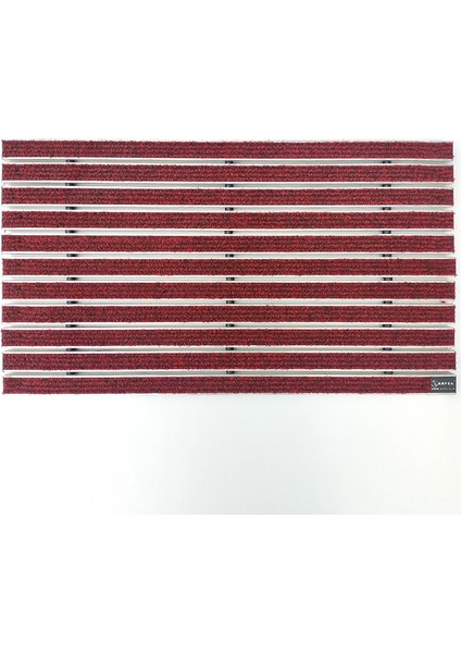 Gömme Tip Halı Üst Yüzeyli Alüminyum Kırmızı Paspas 60 x 120 cm