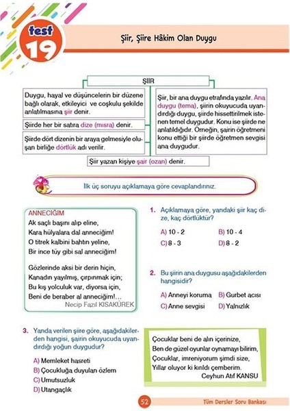 4 .Sınıf Tüm Dersler Yeni Nesil Soru Bankası