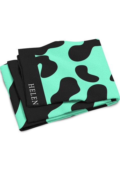 New Land Siyah Yeşil OVERSIZE Plaj Havlusu