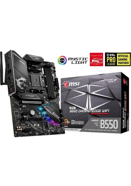 MPG B550 Gaming Edge Wifi AM4 DDR4 5100(OC) HDMI DP M.2 USB3.2 WIFI RGB ATX Anakart
