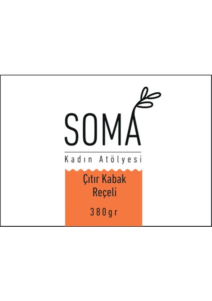 Soma Kadın Atölyesi Kabak Reçeli Çıtır Katkısız Ev Yapımı - 380 gr