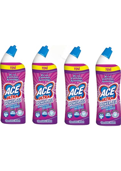 Ace Ultra Power Jel Kıvamlı Çamaşır Suyu Ferahlık Etkisi 810 gr 4'lü