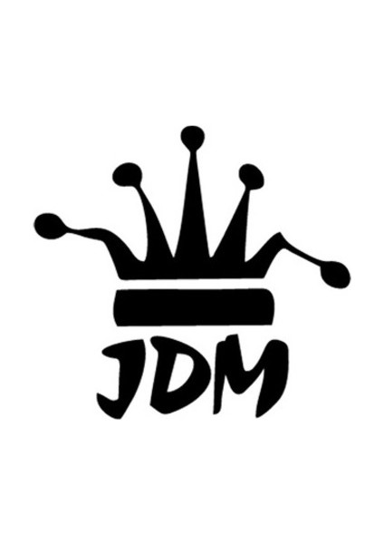 Jdm Kral Tacı Oto Sticker Çıkartma 11X11 cm Siyah