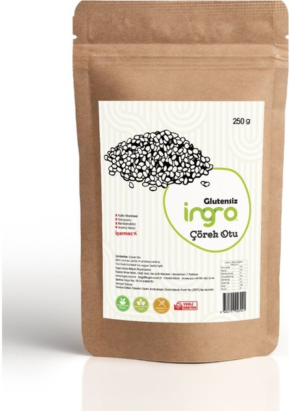 Glutensiz Çörek Otu 250 g