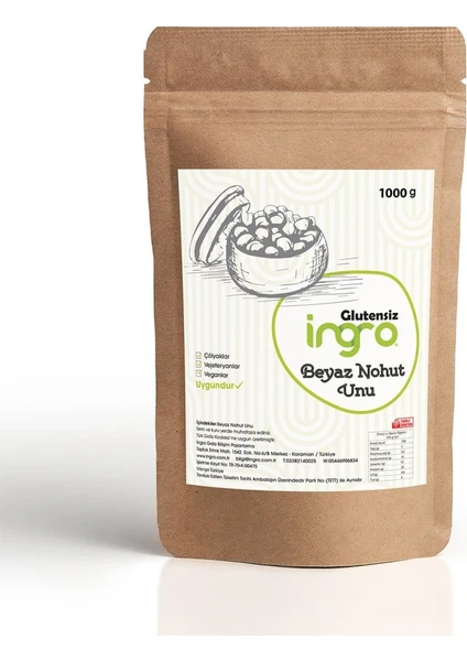 Glutensiz Beyaz Nohut Unu 1000 g